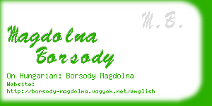 magdolna borsody business card